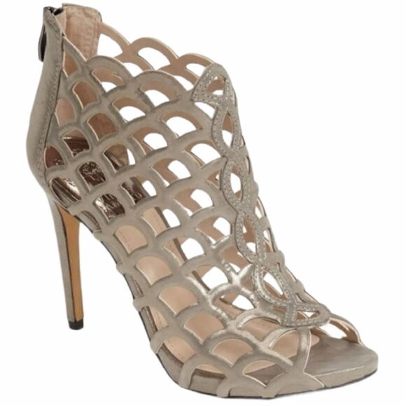 NWOT Vince Camuto Metallic Gold Silver Pewter Mermaid Sandal Open Toe Cocktail - Picture 1 of 12